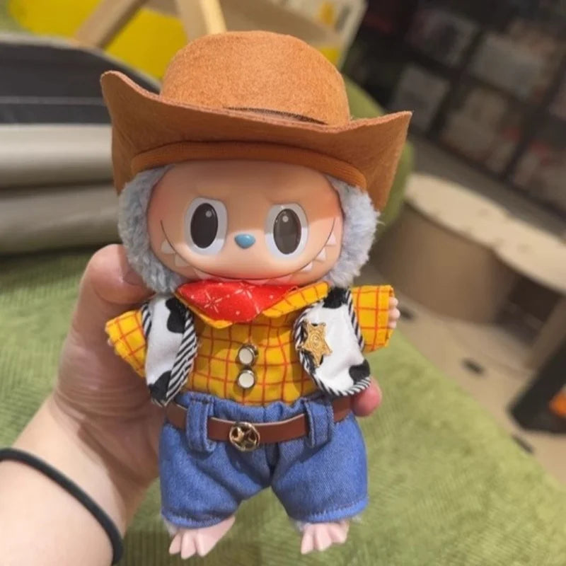 Compatible con muñecas Labubu: atuendo de fiesta para estar de pie y sentado