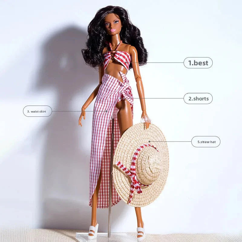 Supermodel Doll Clothes Suit European Fashion Vacation Style Bikini Accessories Set Princess Dress DIY Limited Collection Gifts DollZio