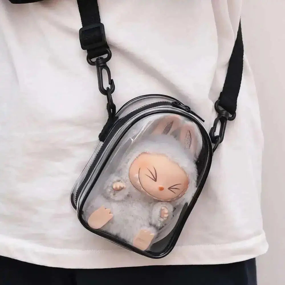 Labubu Non-Official Clear PVC Protective Shoulder Bag DollZio