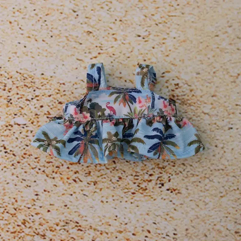 Labubu 3.0 Non-Official Hawaii Beach Outfit – Tropical Doll Clothes Set DollZio