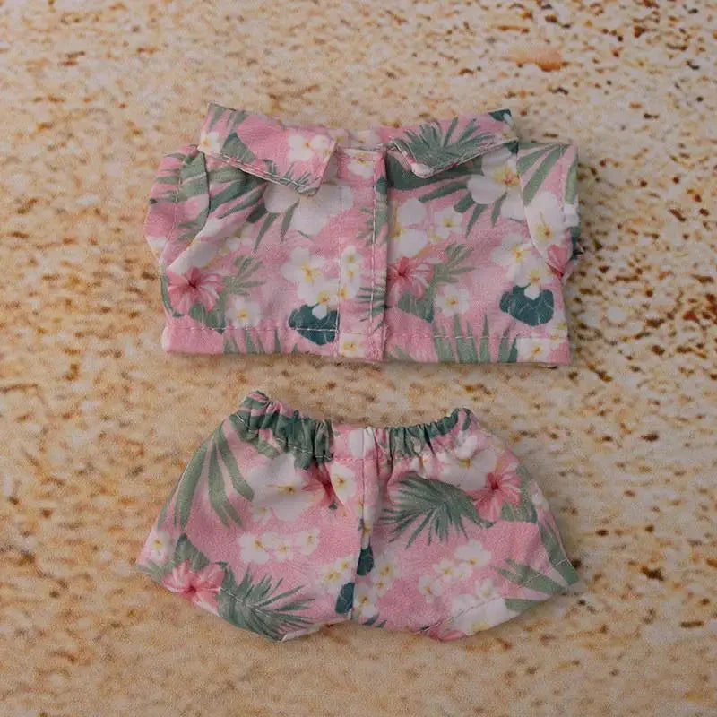 Labubu 3.0 Non-Official Hawaii Beach Outfit – Tropical Doll Clothes Set DollZio