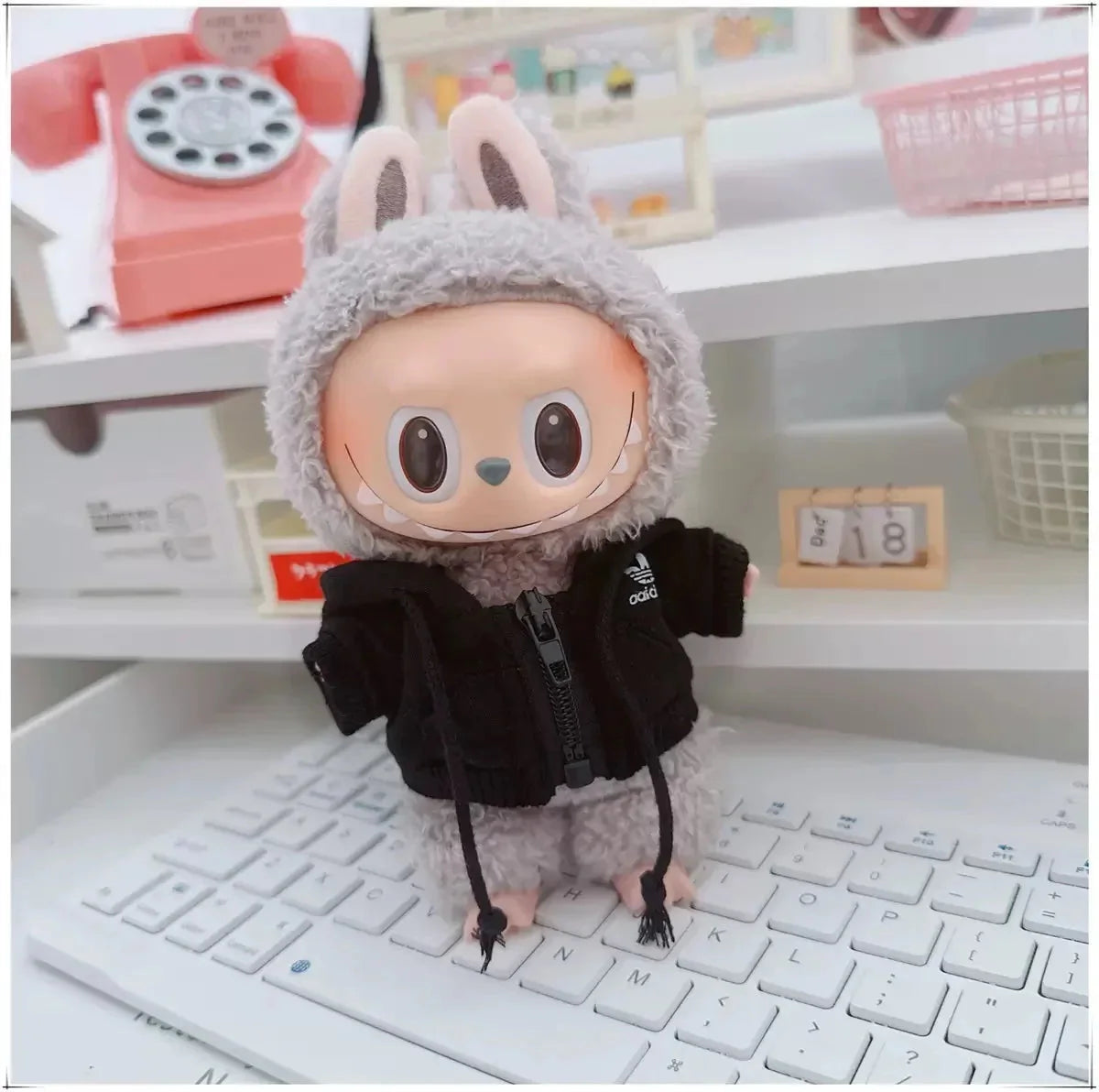 17cm Labubu I II Doll Clothing Fashion Hoodie Pants Sweatshirt Korean Idol Trendy DIY Doll Clothing Accessories Toy Gift DollZio
