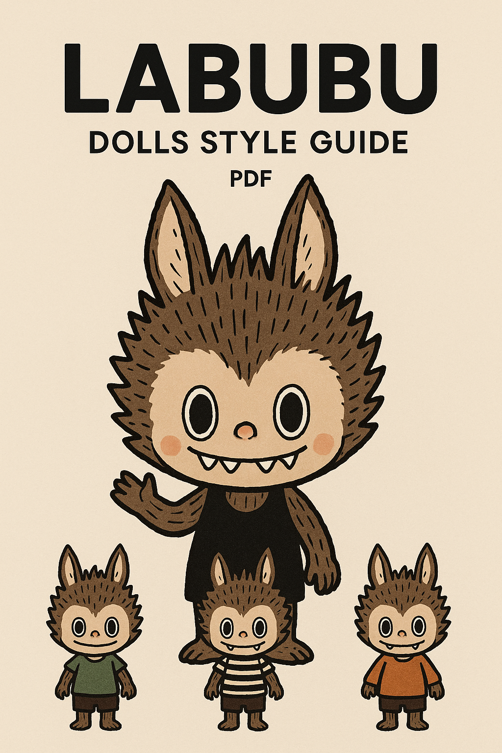 Labubu 17 cm Non-Official Designer Hat & Overalls Set – Non-Official Luxury Doll Outfit DollZio