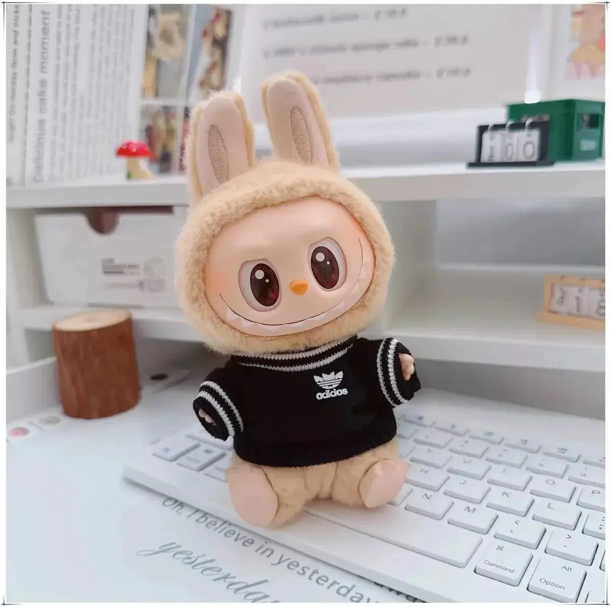 17cm Labubu I II Doll Clothing Fashion Hoodie Pants Sweatshirt Korean Idol Trendy DIY Doll Clothing Accessories Toy Gift DollZio