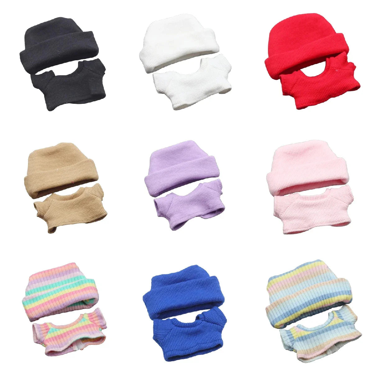 Labubu 15–17 cm Non-Official Solid Sweater & Hoodie Set DollZio