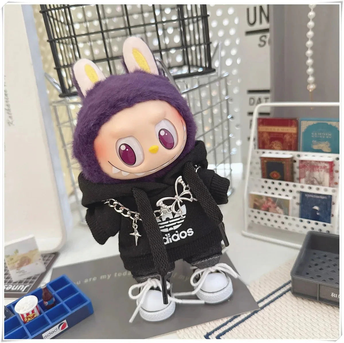 17cm Labubu I II Doll Clothing Fashion Hoodie Pants Sweatshirt Korean Idol Trendy DIY Doll Clothing Accessories Toy Gift DollZio