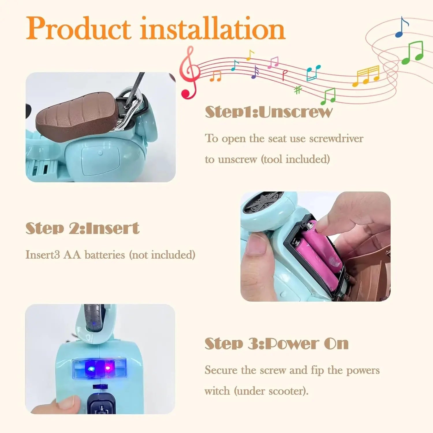 Labubu Mini Electric Motorcycle – Light & Music Doll Accessory DollZio