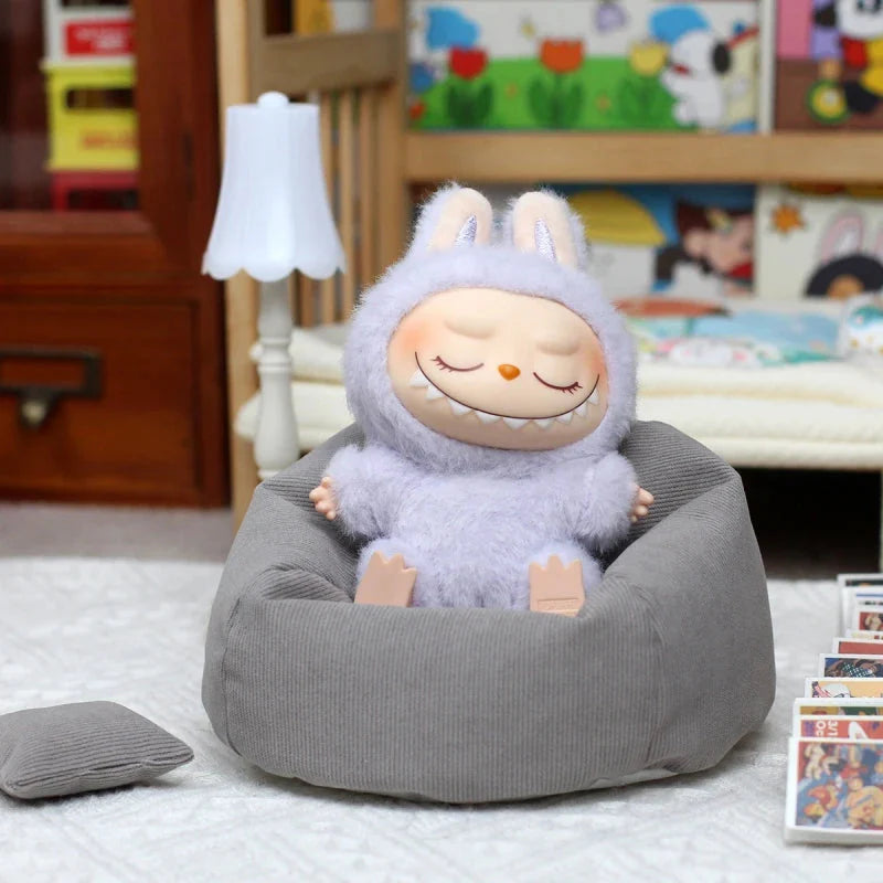 Mini Plush Sofa Bed for Labubu Dolls – Non-Official for V1/V2/V3 DollZio