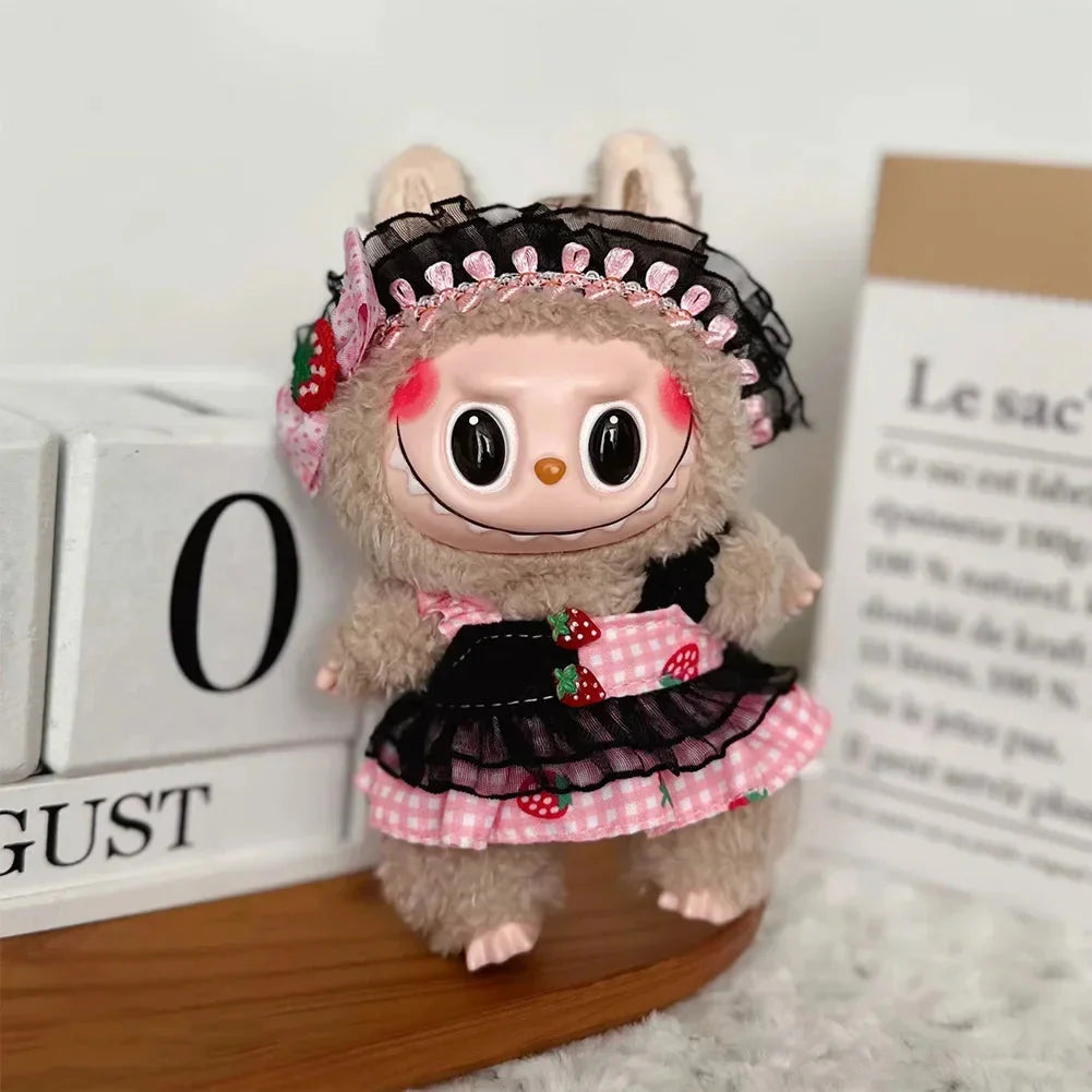 Cute 17cm Labubu Doll Hoodie - Non-Official Kawaii Doll Clothes DollZio