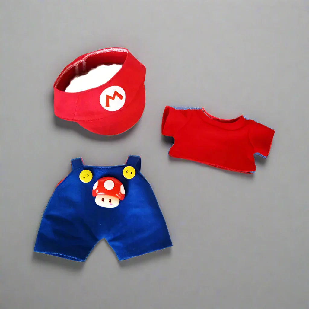 17cm Super Mario Cosplay Clothes Game Character Dress Up Clothes Labubu Clothes Keychain Dolls With Replacement Clothes DollZio