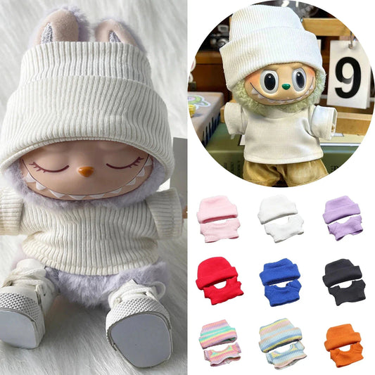 Labubu 15–17 cm Non-Official Solid Sweater & Hoodie Set DollZio