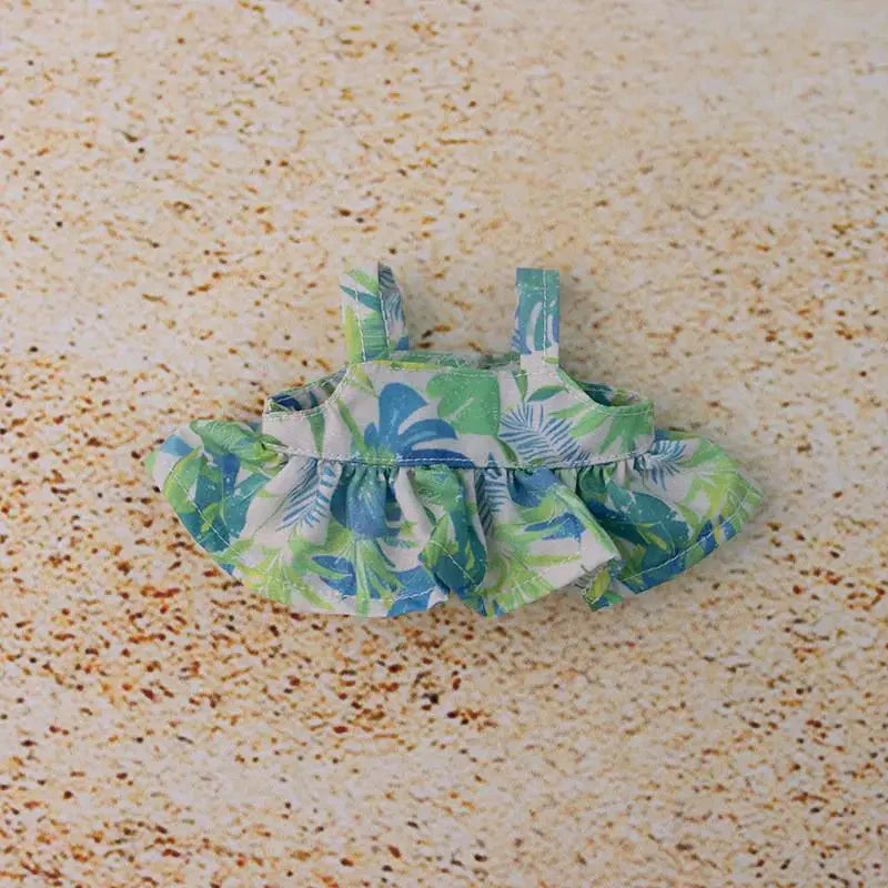 Labubu 3.0 Non-Official Hawaii Beach Outfit – Tropical Doll Clothes Set DollZio