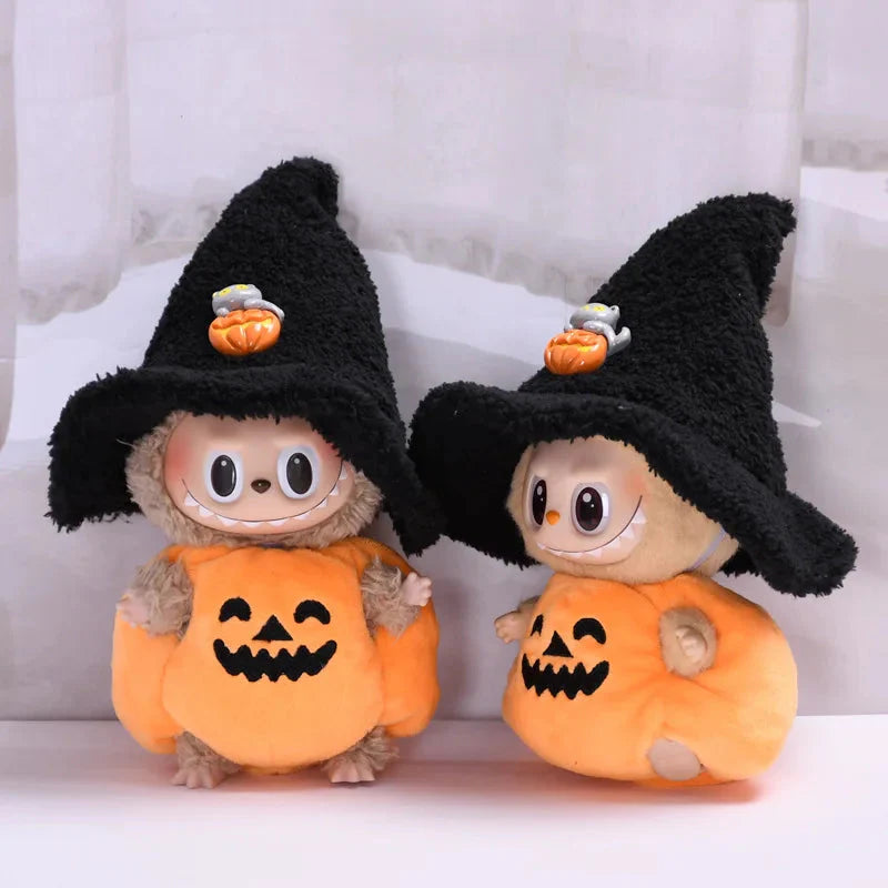 Labubu 17cm Non-Official Pumpkin Costume  – Cute Halloween Doll Outfit DollZio