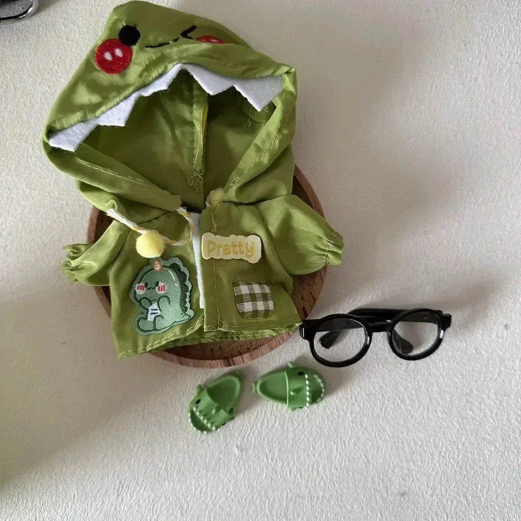 Dinosaur Raincoat Non-Official Set for Labubu Doll DollZio
