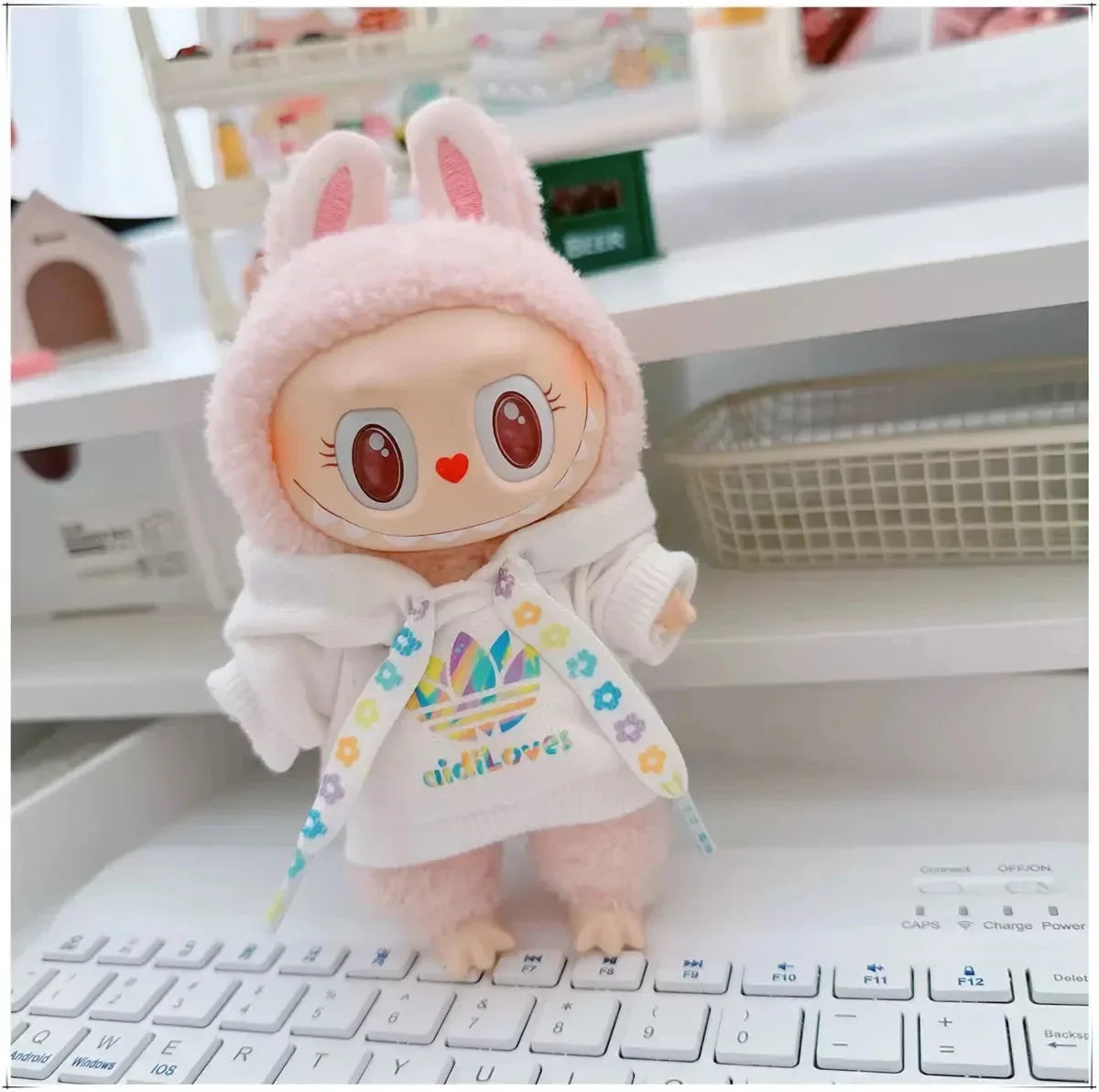 17cm Labubu I II Doll Clothing Fashion Hoodie Pants Sweatshirt Korean Idol Trendy DIY Doll Clothing Accessories Toy Gift DollZio