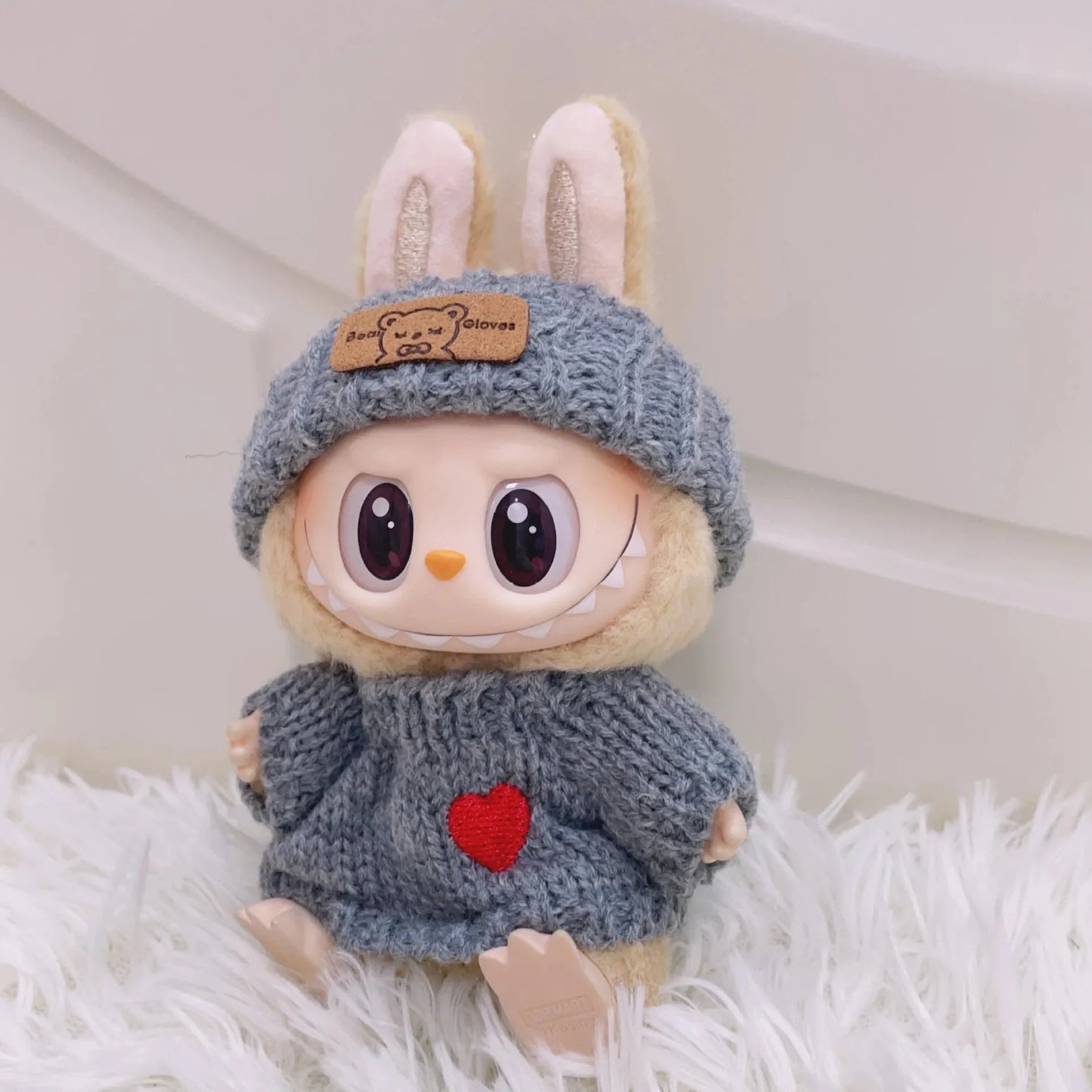 Labubu 15–17 cm Non-Official Solid Sweater & Hoodie Set DollZio