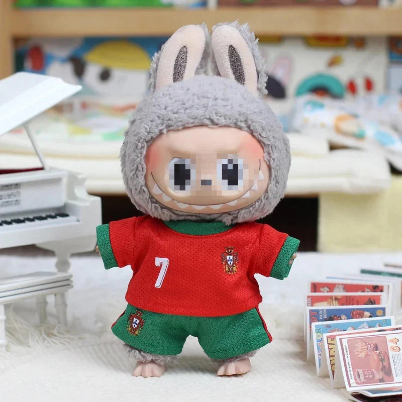17cm Labubu  Doll Clothing V1 V2 V3  Pendant Doll Clothing DIY Sportswear Boy Gift Toy  Excluding doll DollZio