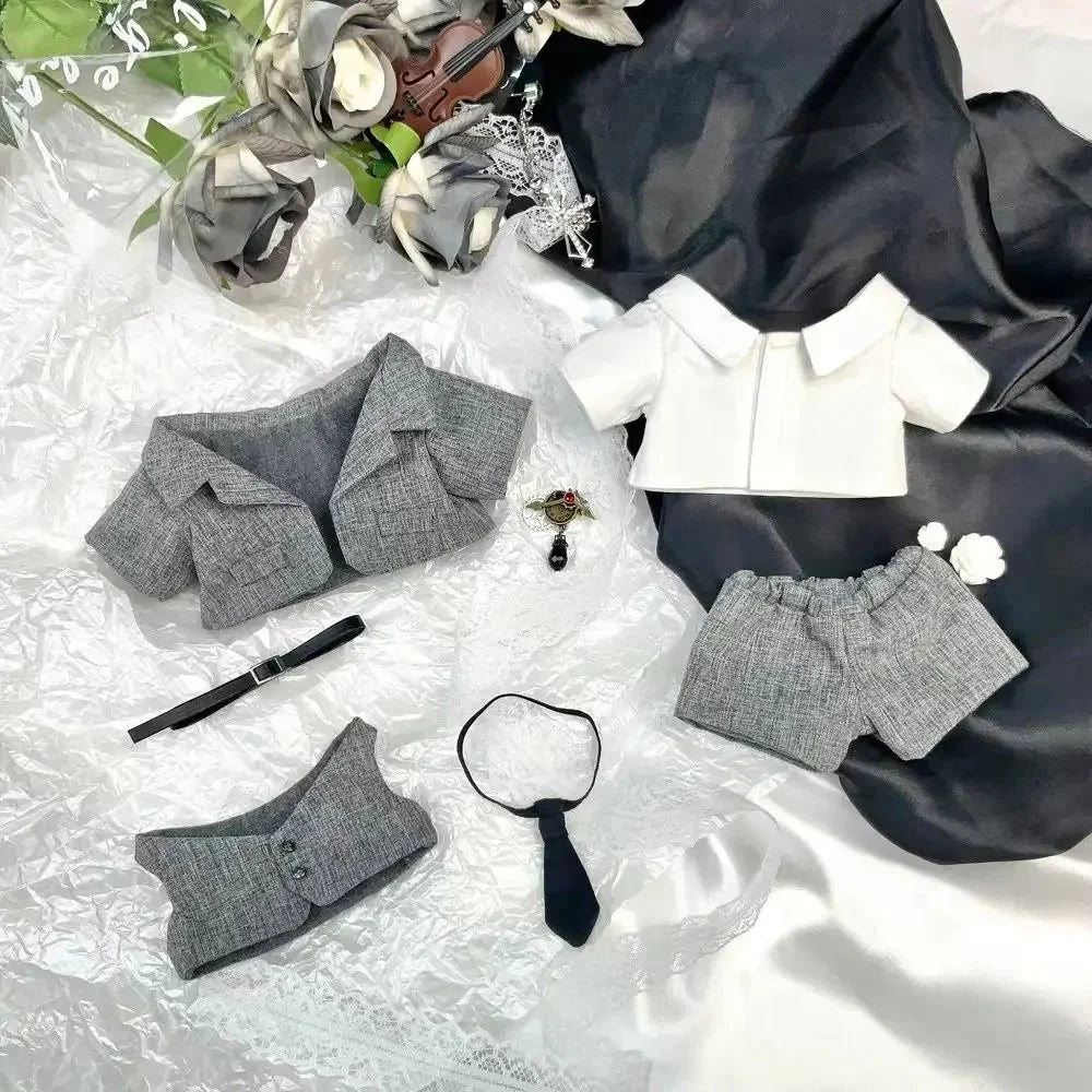 Dolls accessories 20cm Cotton Doll Clothes Suit Jacket Handsome Cool Suit Doll Clothes Non-attribute Doll Dress Kids DIY Gifts DollZio