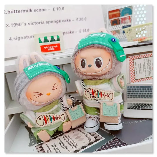 Compatible with Labubu Doll outfit set Baby Green Outfit