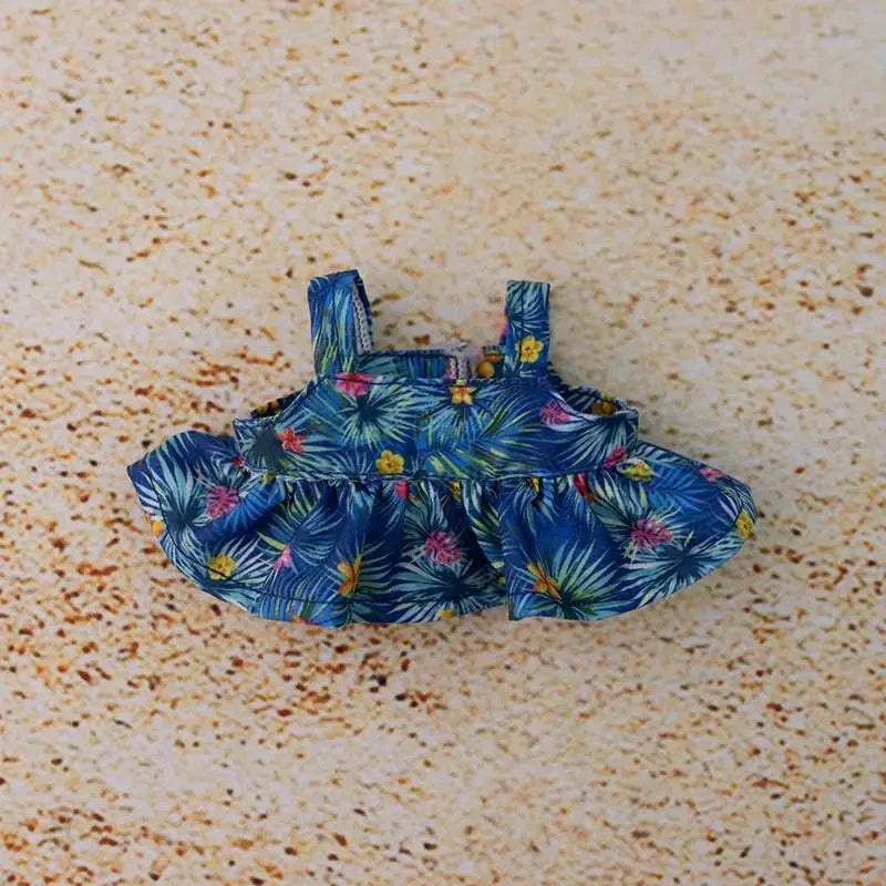 Labubu 3.0 Non-Official Hawaii Beach Outfit – Tropical Doll Clothes Set DollZio