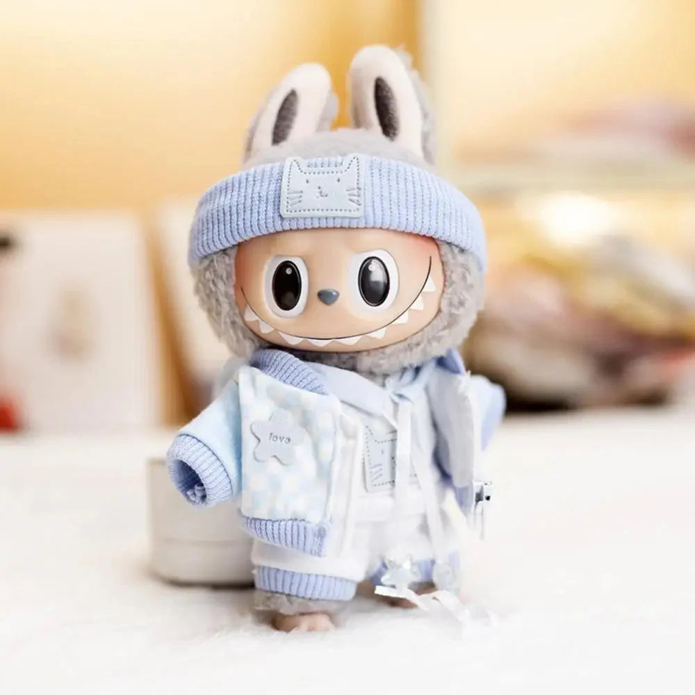 Labubu V1/V2 Non-Official Bao-Ao Hoodie Set – Trendy Sports Doll Outfit DollZio