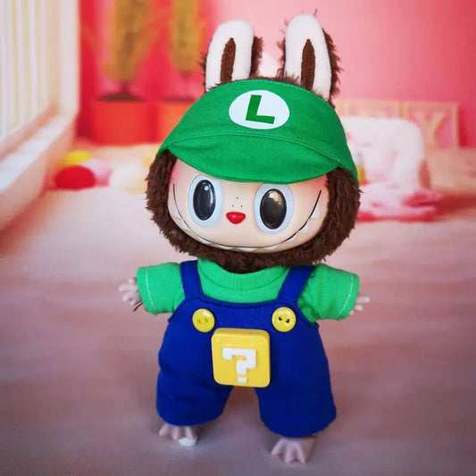 17cm Super Mario Cosplay Clothes Game Character Dress Up Clothes Labubu Clothes Keychain Dolls With Replacement Clothes DollZio