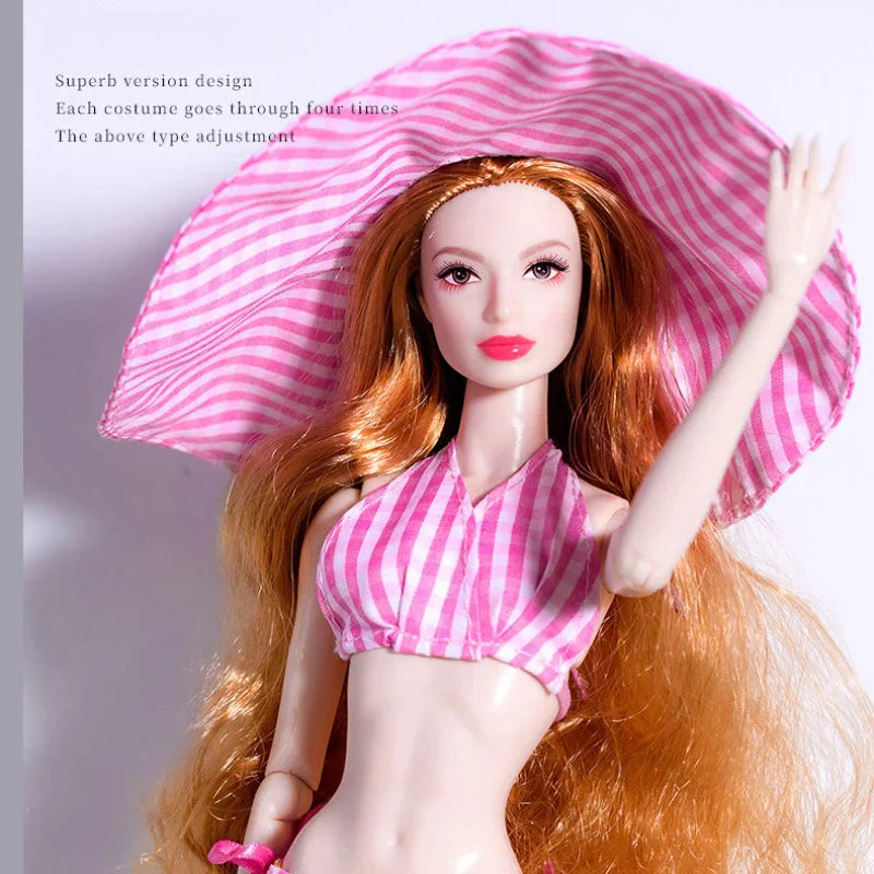Supermodel Doll Clothes Suit European Fashion Vacation Style Bikini Accessories Set Princess Dress DIY Limited Collection Gifts DollZio