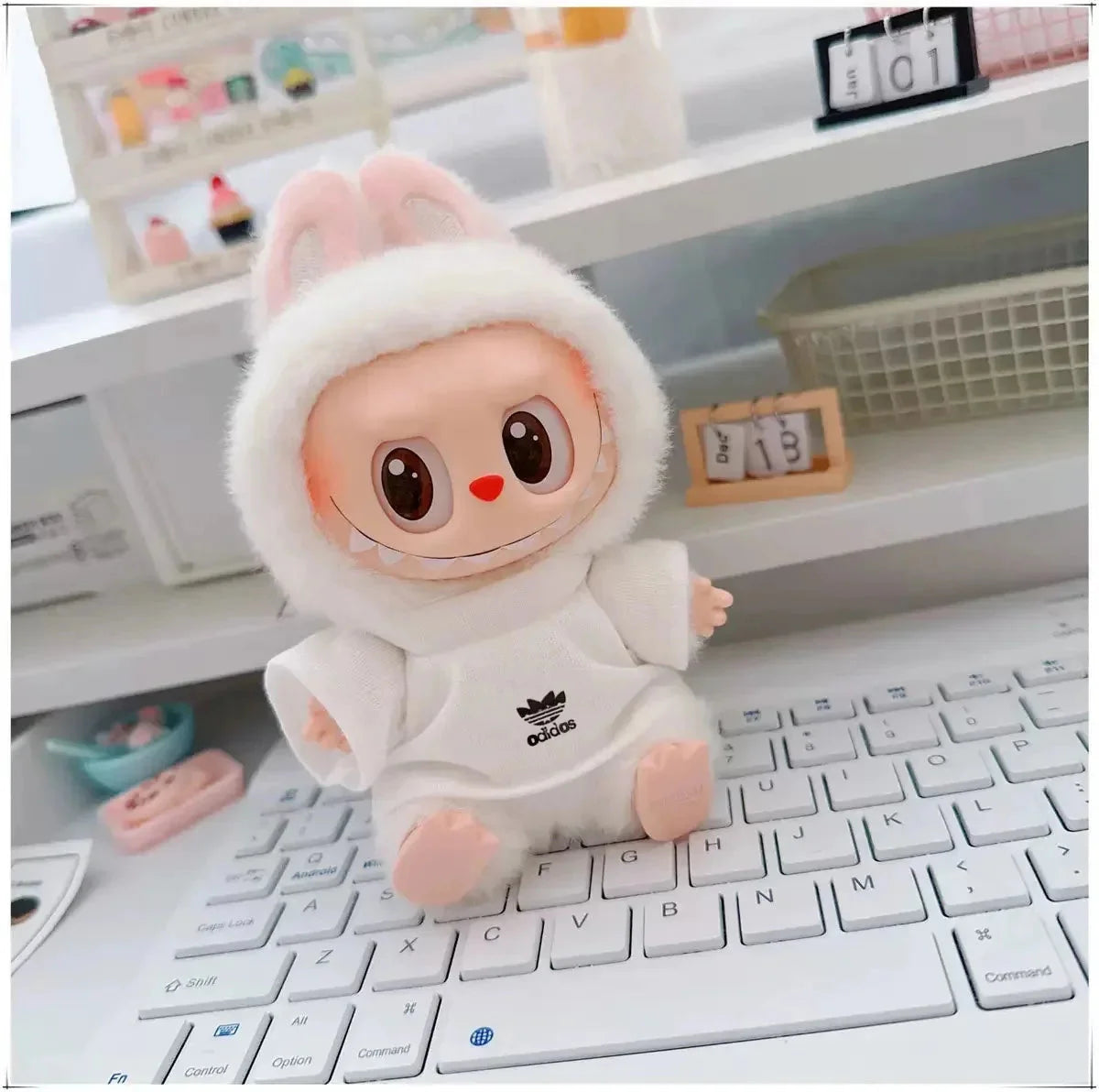 17cm Labubu I II Doll Clothing Fashion Hoodie Pants Sweatshirt Korean Idol Trendy DIY Doll Clothing Accessories Toy Gift DollZio