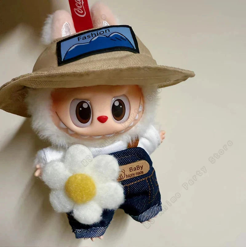 Labubu 15–17 cm Non-Official Designer Hat, Shirt, Pants & Overalls Set DollZio