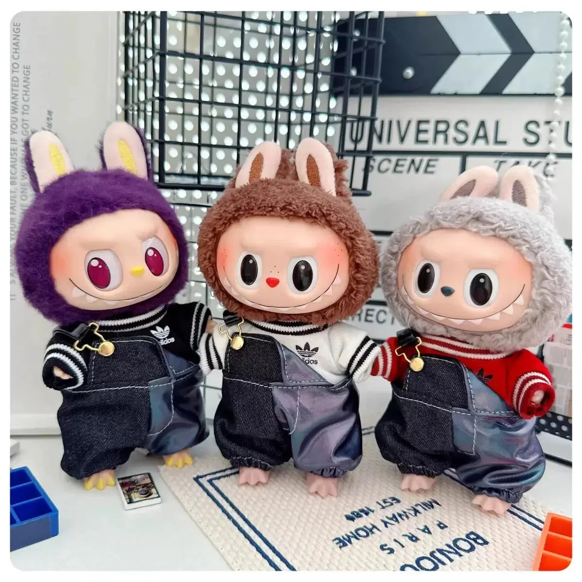 17cm Labubu I II Doll Clothing Fashion Hoodie Pants Sweatshirt Korean Idol Trendy DIY Doll Clothing Accessories Toy Gift DollZio