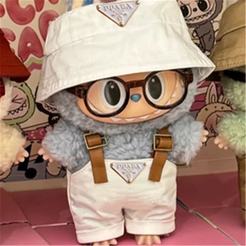Labubu 15–17cm Non-Official Fisherman Hat & Overalls Set DollZio