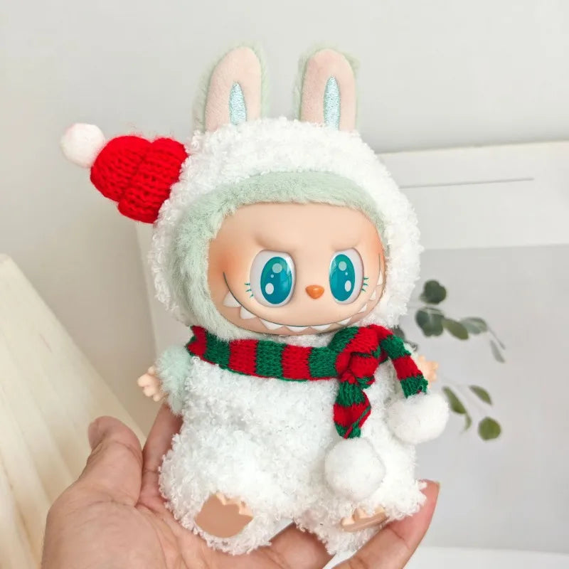 Compatible con muñecas Labubu: Conjunto de suéter y gorro de Papá Noel