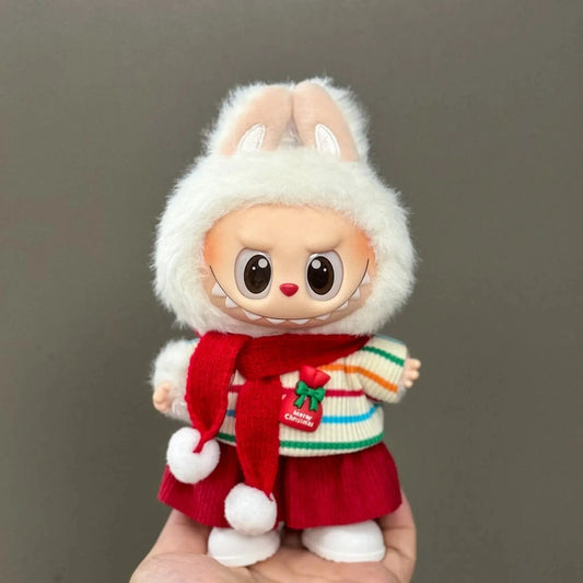 Labubu Christmas Deer Outfit – Non-Official Red Festive Clothes Set DollZio