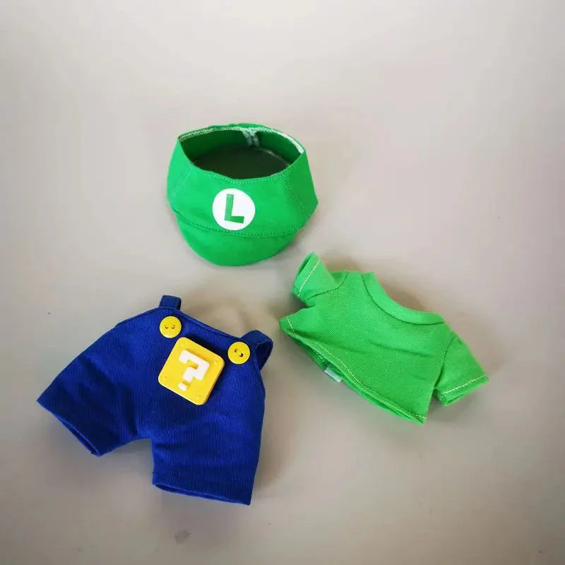 17cm Super Mario Cosplay Clothes Game Character Dress Up Clothes Labubu Clothes Keychain Dolls With Replacement Clothes DollZio