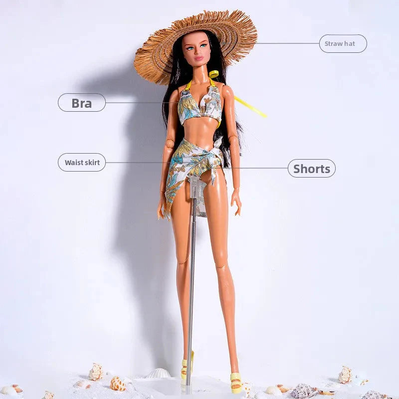 Supermodel Doll Clothes Suit European Fashion Vacation Style Bikini Accessories Set Princess Dress DIY Limited Collection Gifts DollZio