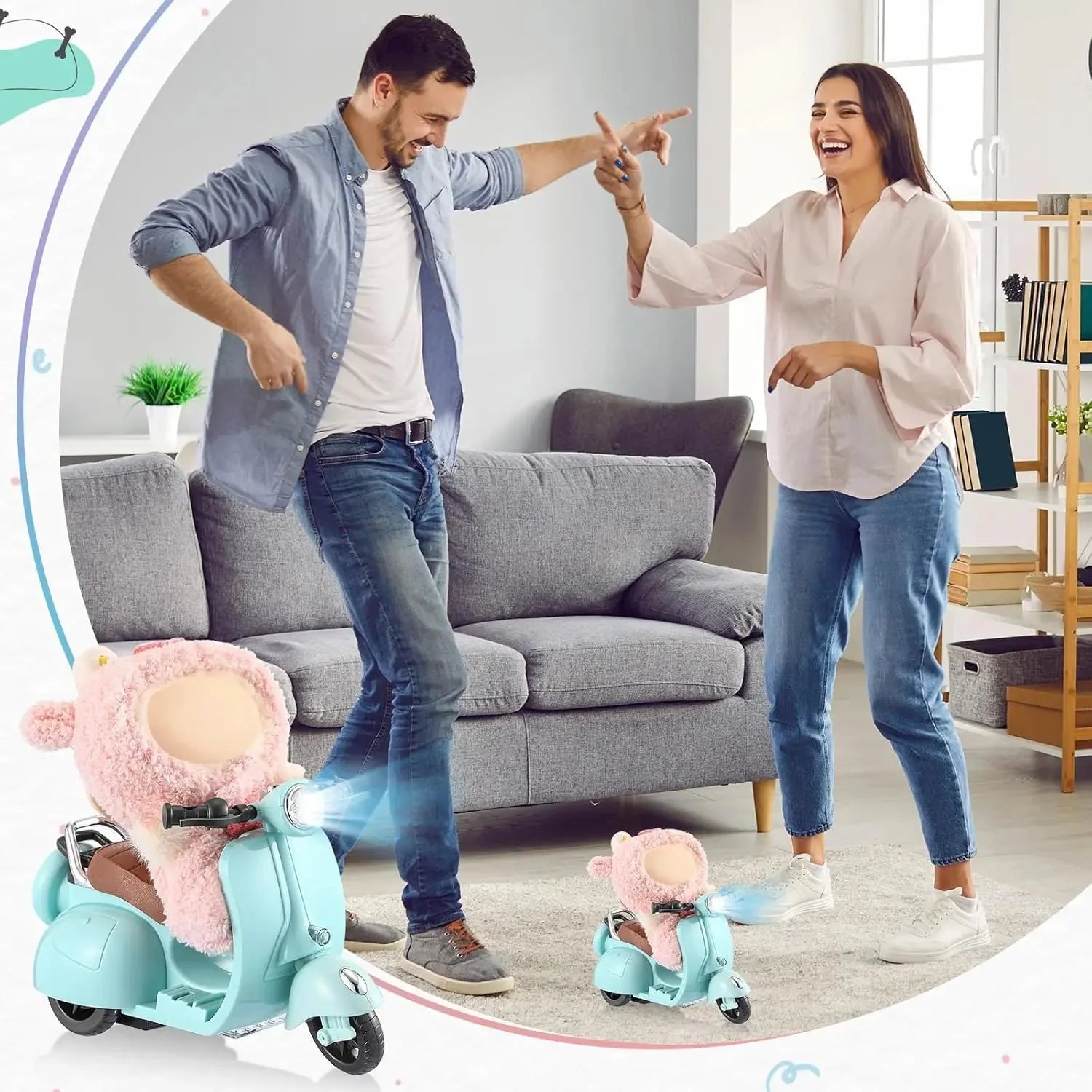 Labubu Mini Electric Motorcycle – Light & Music Doll Accessory DollZio