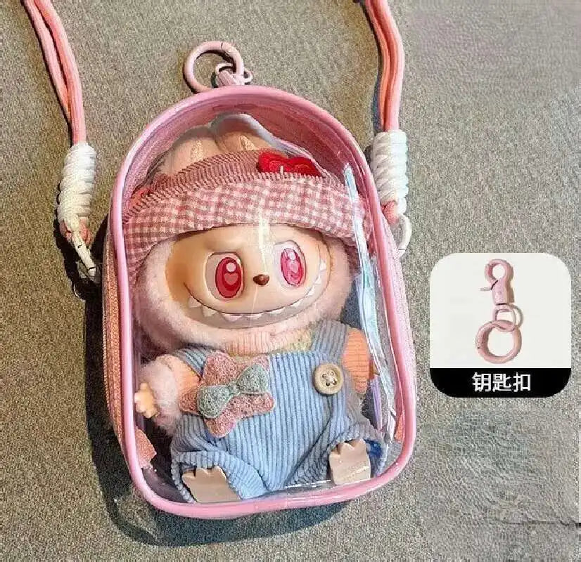 Labubu Non-Official Clear PVC Protective Shoulder Bag DollZio