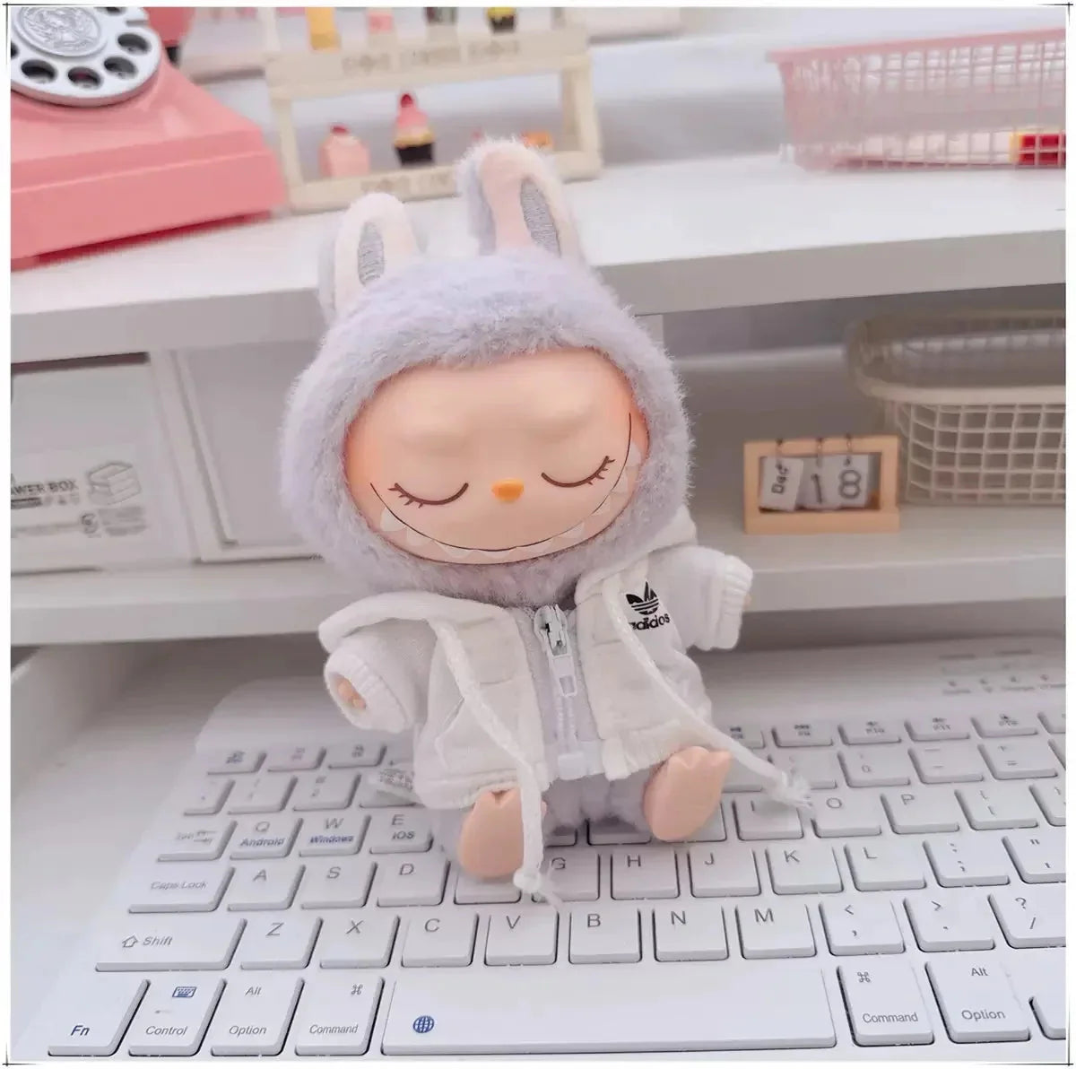 17cm Labubu I II Doll Clothing Fashion Hoodie Pants Sweatshirt Korean Idol Trendy DIY Doll Clothing Accessories Toy Gift DollZio