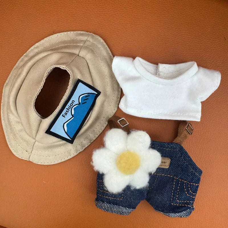 Labubu 15–17 cm Non-Official Designer Hat, Shirt, Pants & Overalls Set DollZio