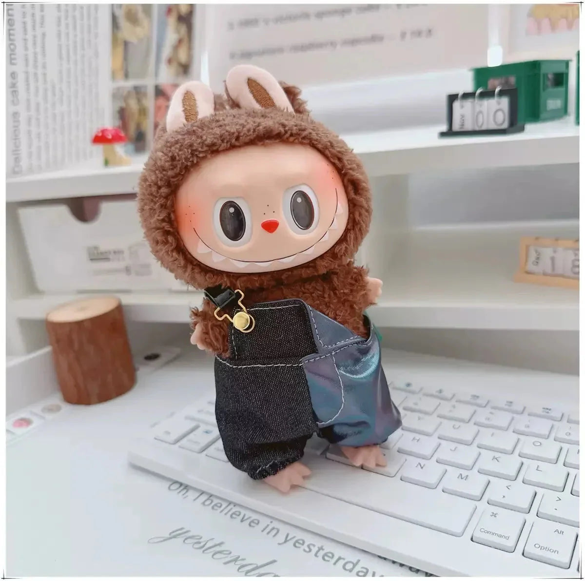 17cm Labubu I II Doll Clothing Fashion Hoodie Pants Sweatshirt Korean Idol Trendy DIY Doll Clothing Accessories Toy Gift DollZio