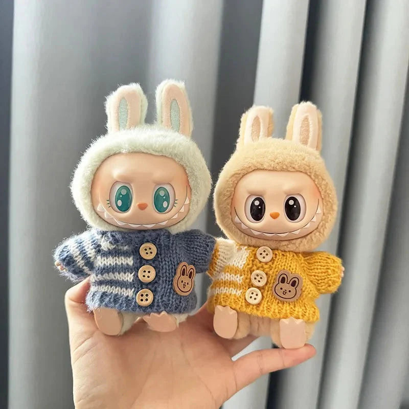 Labubu 17 cm Non-Official Bear Logo Scarf & Hat Set DollZio