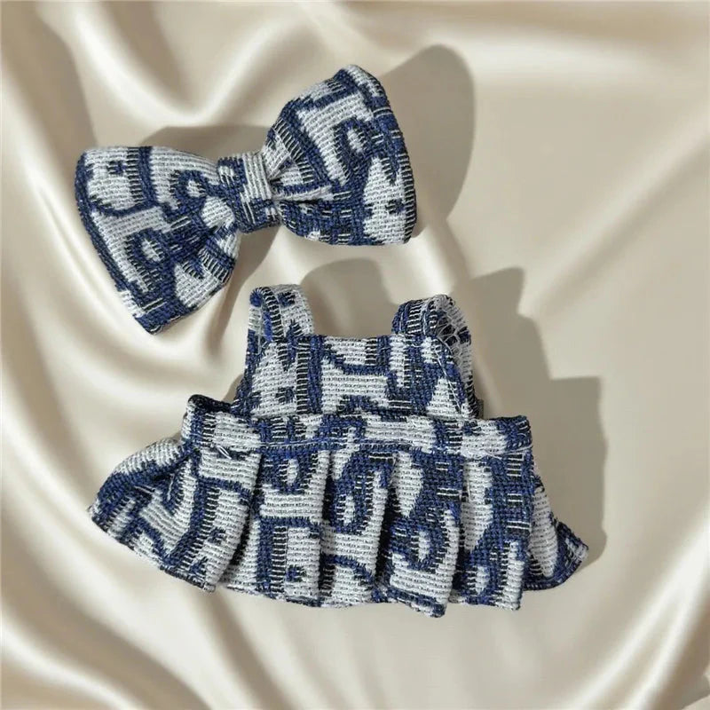 For 15 17cm Labubu Doll Clothes Princess Dress Bow Tie Two-Piece Set Outfit Clothing Sitting Party Game Toys Gift Accessories DollZio