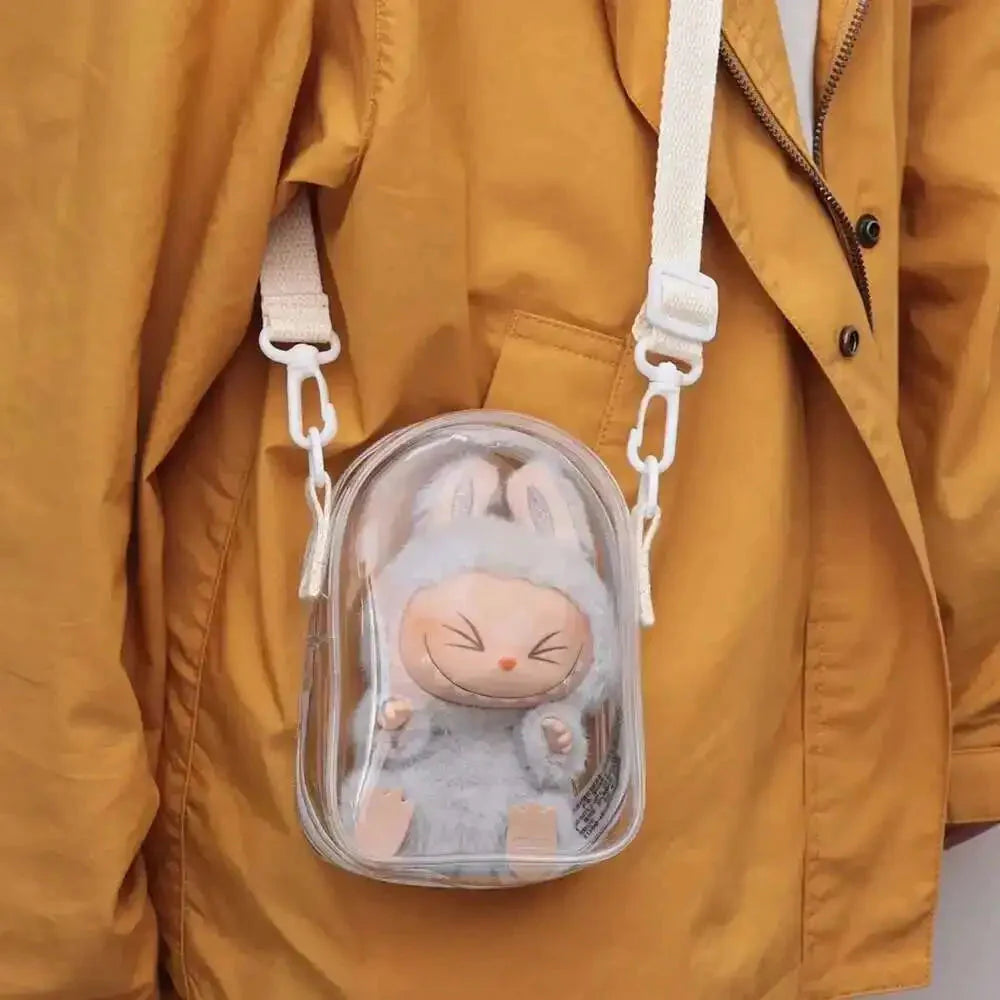 Labubu Non-Official Clear PVC Protective Shoulder Bag DollZio