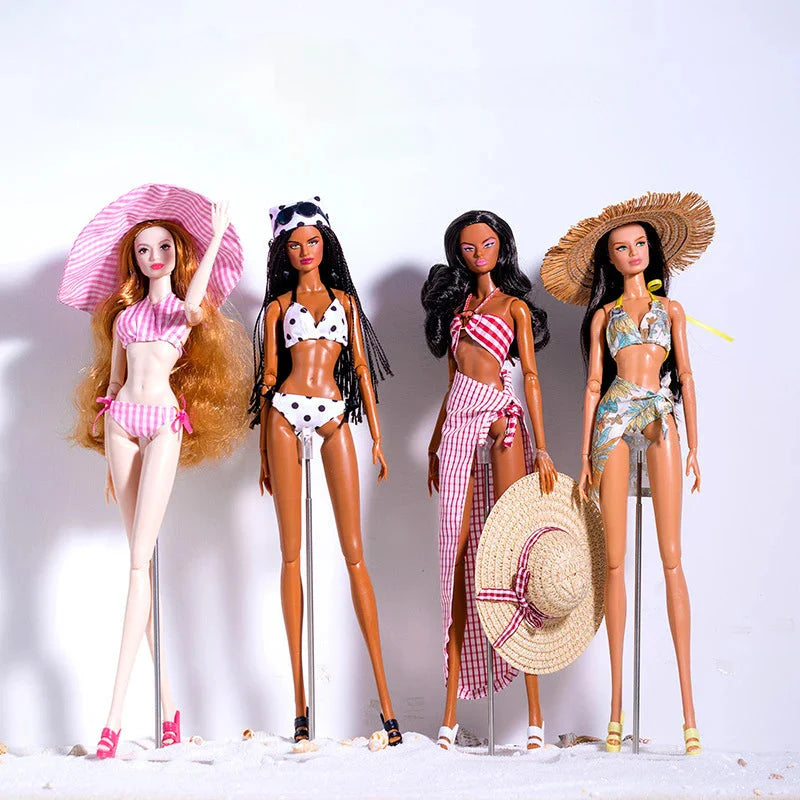 Supermodel Doll Clothes Suit European Fashion Vacation Style Bikini Accessories Set Princess Dress DIY Limited Collection Gifts DollZio