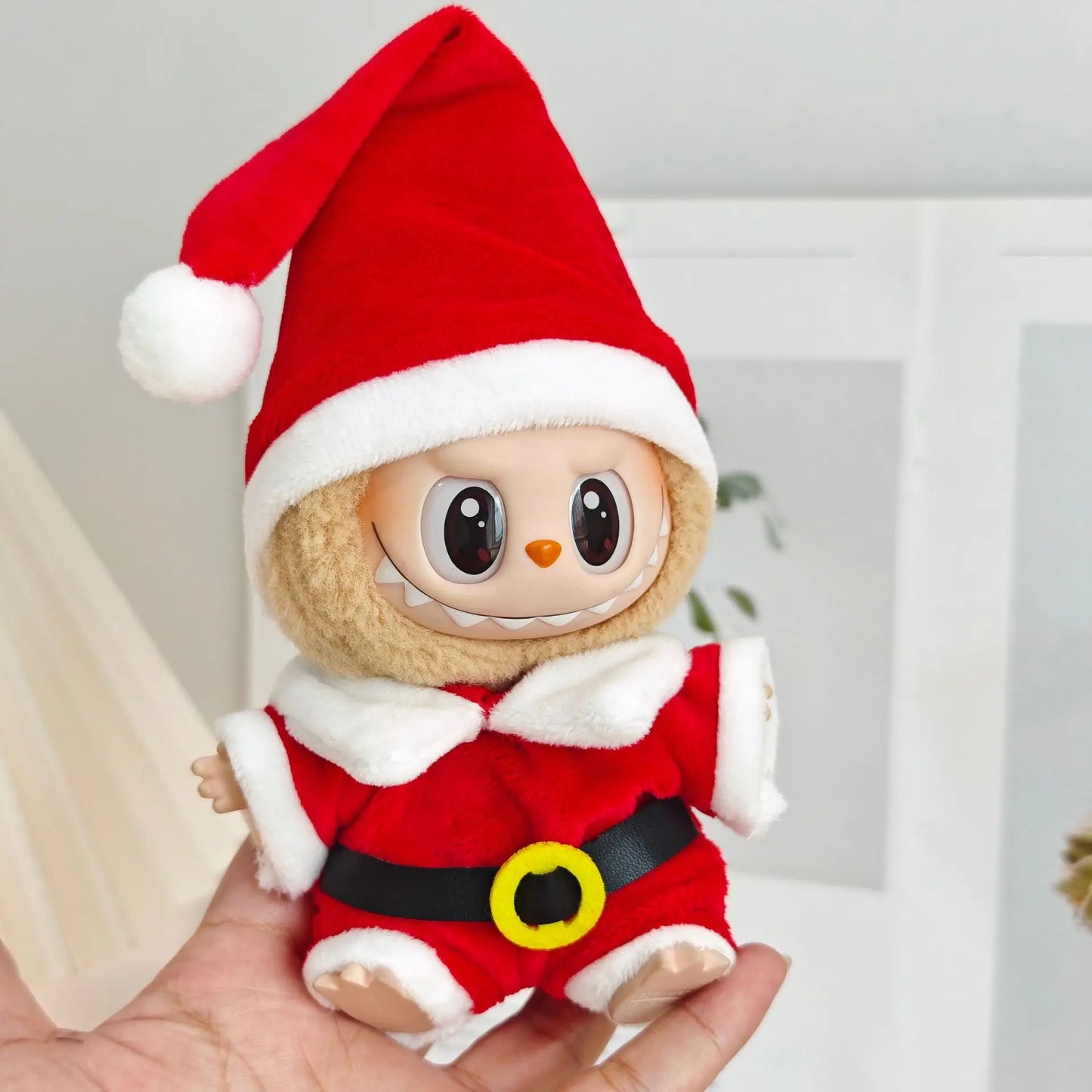 Compatible con muñecas Labubu: Conjunto de suéter y gorro de Papá Noel