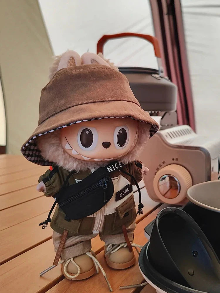 Compatible with Labubu Dolls: Cool Coat Outfit with Pants & Shoes