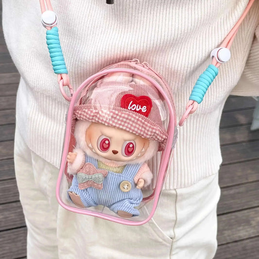 Labubu Non-Official Clear PVC Protective Shoulder Bag DollZio
