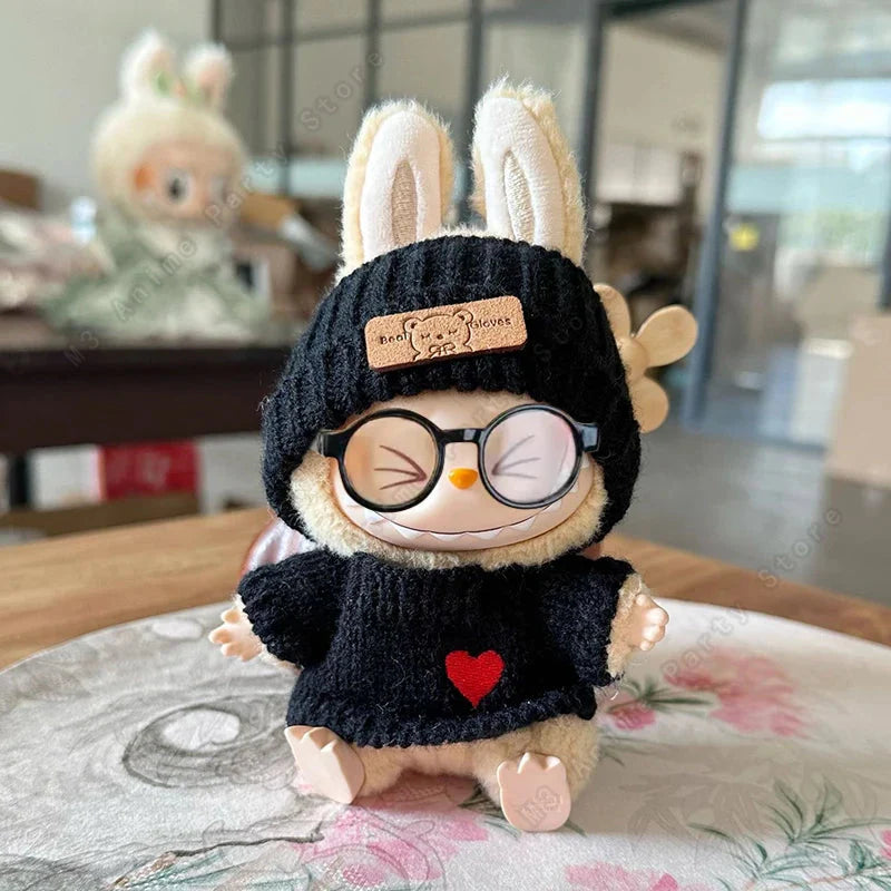 17cm Labubu Doll Clothes Set | Non-Official Sweater, Hat, & Accessories DollZio