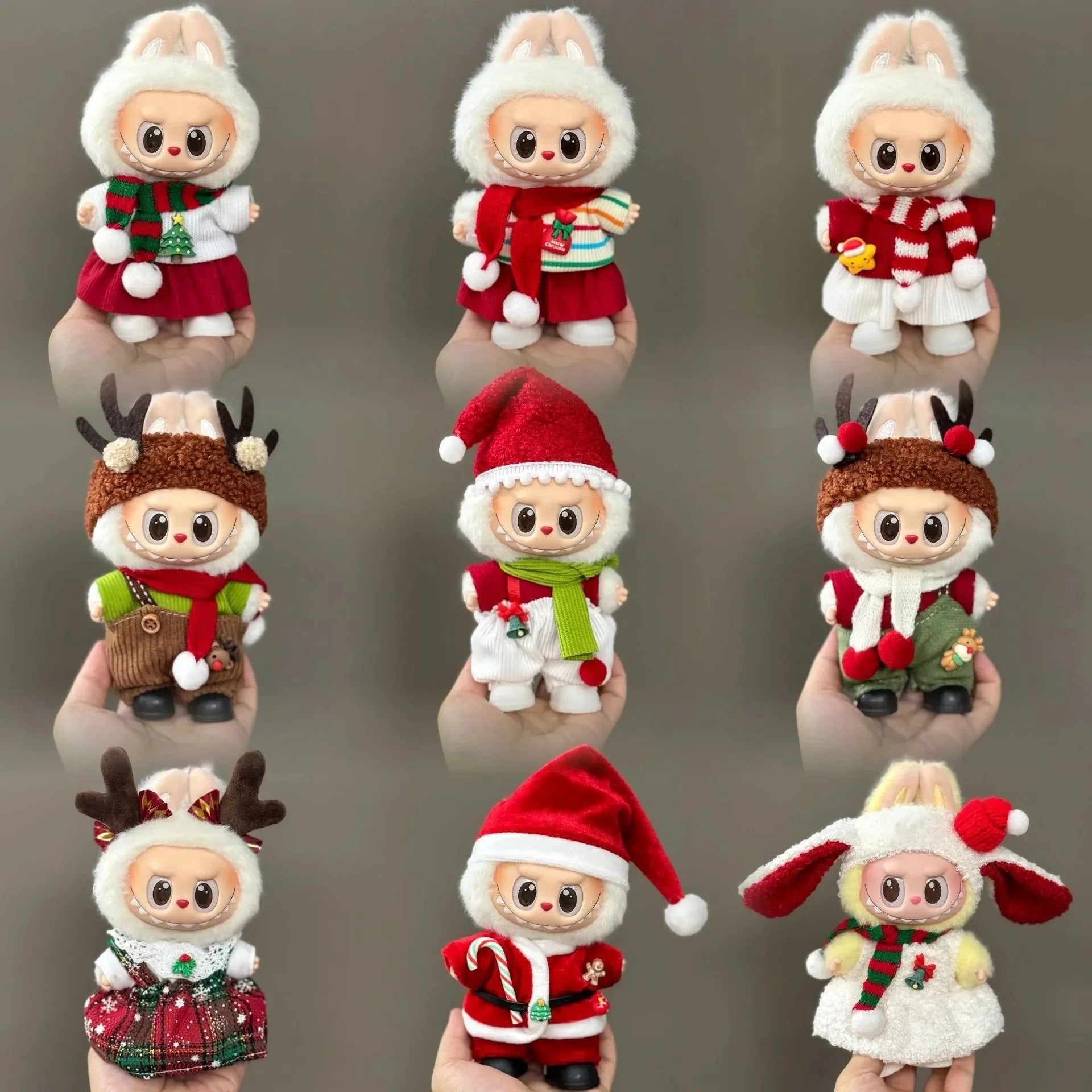 Labubu Christmas Deer Outfit – Non-Official Red Festive Clothes Set DollZio