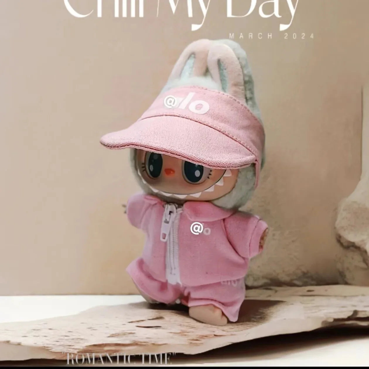 Labubu 17 cm Non-Official Designer Hat & Overalls Set – Non-Official Luxury Doll Outfit DollZio